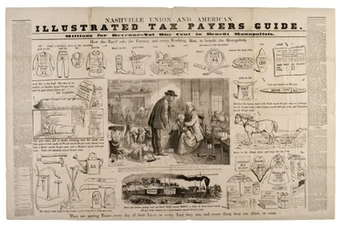 Nashville Union og American illustrert skattebetalerguide, ca. 1869-73 (tregravering)